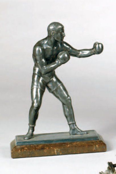 Statuette en régule représentant un boxeur....