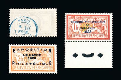 null France. N° 182, 1 fr. carmin, Congrès Philatélique de Bordeaux, 1923 - n° 257,...