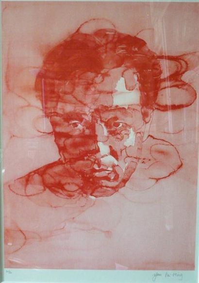 YAN PEI-MING (1960) Autoportrait Lithographie signée en bas à droite et numérotée...
