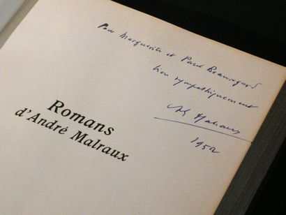 MALRAUX (André) Romans. Paris, N.R.F., 1951, in-4, demimaroquin rouge à coins, tête...