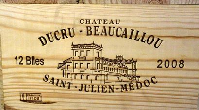null 12 Bouteilles Château DUCRU BEAUCAILLOU 2008 - Saint-Julien Caisse bois d'o...
