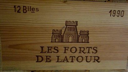 null 12 Bouteilles Château FORTS DE LATOUR 1990 - Pauillac Caisse bois d'origine