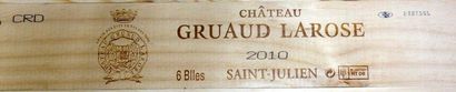 null 6 Bouteilles Château GRUAUD LAROSE 2010 - Saint-Julien Caisse bois d'origin...