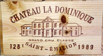 null 12 Bouteilles Château LA DOMINIQUE 1989 - Saint-Emilion Caisse bois d'origi...