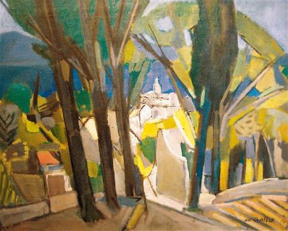 Antoine CHARTRES (1903-1968) Vue de Saint-Tropez Huile sur toile signée en bas à...