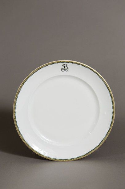 null Lot de 20 Assiettes de table de forme ronde en porcelaine blanche Baucher -...