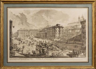 Giovanni Battista PIRANESI (1720-1778) Veduta di Piazza di Spagna eau forte, planche...