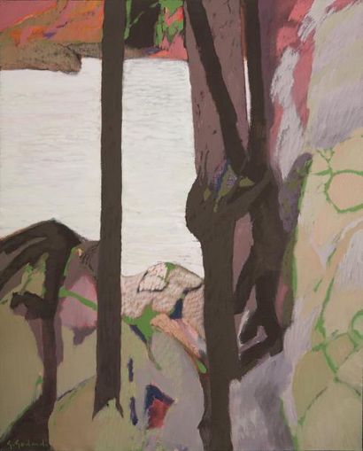Gabriel GODARD (1933) Paysage Huile sur toile signée en bas à gauche, datée au dos...