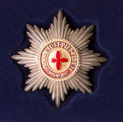 RUSSIE Ordre de Sainte Anne. Plaque de Grand-Croix. Argent, émail. TB