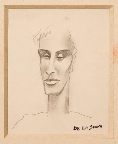 Ismael de LA SERNA (1897-1968) Buste d'homme Mine de plomb, cachet en bas à droite...