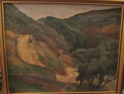 Marie-Clotilde GALLIEN-BERTHON (1870-1959) Les oliviers Huile sur toile, signée en...