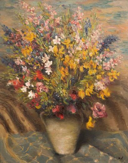 Marcel DYF (1899-1885) Vase de fleurs Huile sur toile, signée en bas à droite. 92...