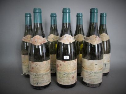 Sept bouteilles de Corton-Charlemagne Masson...