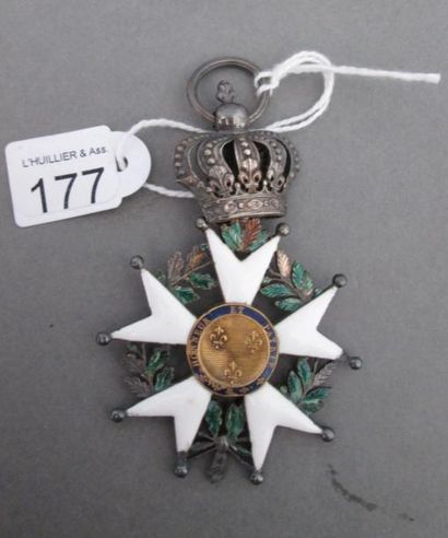 France Ordre de la Légion d'honneur. Étoile de Chevalier, époque Restauration. Argent,...