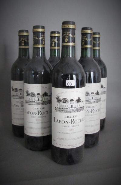 Six bouteilles de Château Lafon-Rochet 1...