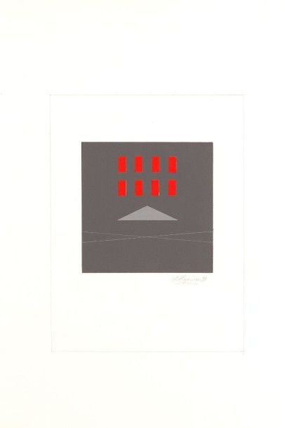 Pierre LEGENDRE (1932-2009) Composition Collage, acrylique et encre sur papier signé...