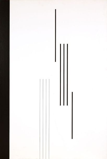 Pierre LEGENDRE (1932-2009) Composition Acrylique et encre sur toile signée au dos....