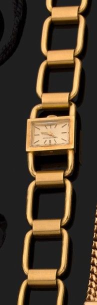 JAEGER LE COULTRE Montre bracelet de dame en or jaune 18k (750 millièmes) modèle...