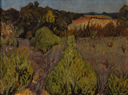 Jean-Marie MARTIN (1922-2012) 
Paysage de Provence
Huile sur toile signée en bas...