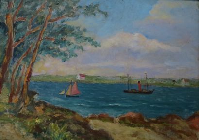 Attribué à VALLIN (XIXe-XXe siècle) Marine
Huile sur panneau.
23 x 31 cm
Provenance:...