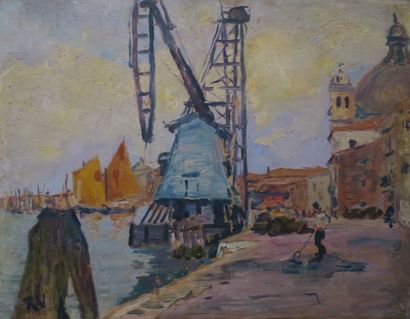 Robert VALLIN (XIXe-XXe siècle) Venise, église de la Rédemption
Huile sur papier...