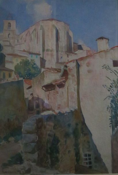 Laurent MATTIO (1892-1965) Village du Midi
Aquarelle signée en bas à gauche.
51 x...