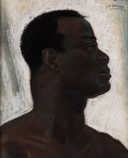 Gaetanno de GENNARO (1890-1959) Portrait d'homme africain
Pastel signé en haut à...