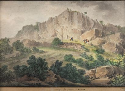 Michel François PRÉAULX (act. 1796-1827) Mont du précipice à Nazareth
Aquarelle sur...