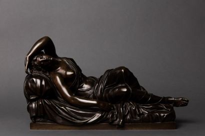 Ron Liod SAUVAGE (XIXe siècle) Sculpture en bronze à patine brune représentant une...