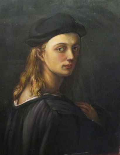 null D’après Raffaëllo SANZIO, dit RAPHAEL (1483 – 1520)

Autoportrait 

Huile sur...