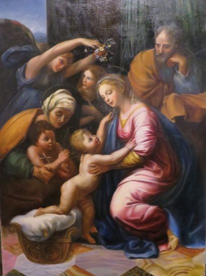 null D'après Raphael (1483-1520)

La Sainte Famille de François Ier 

Huile sur toile...