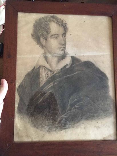 null Ecole Française XIXe siècle -"Portrait d'homme" Pierre signée en bas à droite...