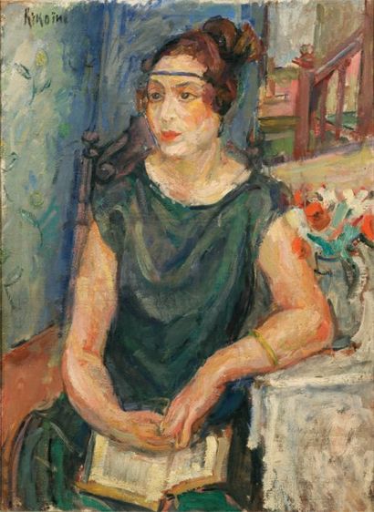 Michel KIKOINE (1892-1968) Portrait de Madame Socolovert Huile sur toile signée en...