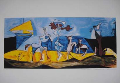 Pablo Picasso (1881 1973) "Joy of living" Collection domaine Picasso avec certificat...