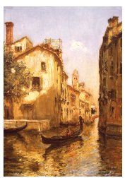 Gaston BOUCART (1878-1962) Canal à Venise Huile sur panneau signée en bas à gauche....