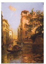 Gaston BOUCART (1878-1962) Canal à Venise Huile sur panneau signée en bas à droite....