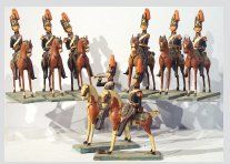 null Cavalerie des Hussards avec shako comprenant officier, trompette et hussards...