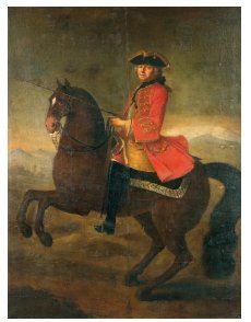 ÉCOLE FRANÇAISE du XVIIIe siècle BAZIRAY Portrait d'homme à cheval Toile signée et...