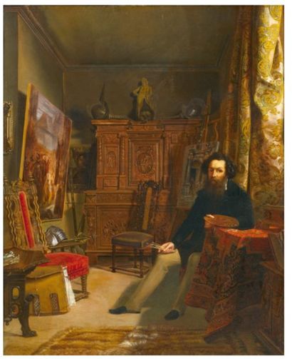 Alexandre-Louis D'ALBERT-DURADE (1804-1886) * Atelier d'un artiste, Genève, 1861...