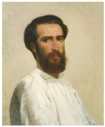 École Française XIXe * Portrait d'homme Huile sur toile. restaurations. 55 x 46 ...
