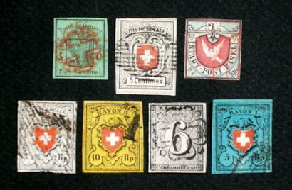 null Suisse Collection de timbres-poste principalement oblitérés dont bonnes valeurs...