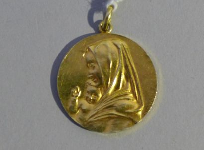 Médaille de Baptême en or jaune 18 k (750...