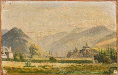 Émilien FROSSARD (1802-1881) 
Bagnères-de-Bigorre, Pyrénées, vers 1829
Huile sur...