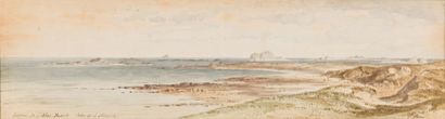 Charles BOUR (1814-1881) 
Bretagne, Roches de Portsall
Aquarelle signée en bas à...