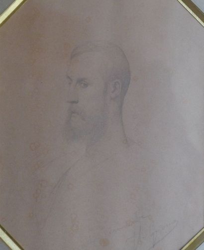 Jean-Léon GEROME (1824-1904) 
Portrait d'un artiste
Dessin au crayon signé en bas...