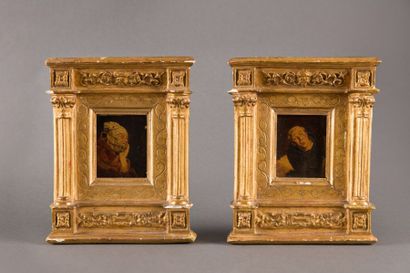 Ecole Italienne de la fin du XIXe siècle Portraits de moines
Paire d’huiles sur panneau.
Dans...