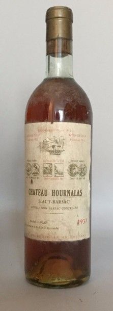 null CHATEAU HOURNALAS 1937, Haut-Barsac.
Étiquette légèrement tachée, abimée, niveau...