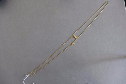 null Fin collier en or jaune 18 k (750 millièmes) constitué de deux mini chaines...