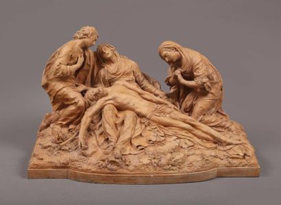 THEODORE DECK (GUEBWILLER, 1823 - PARIS, 1891) Déploration du Christ
Groupe en terre...