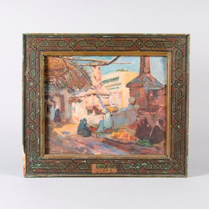 Renée TOURNIOL (1876-1953) Ancien marché aux esclaves, Marrakech
Huile sur panneau,...
